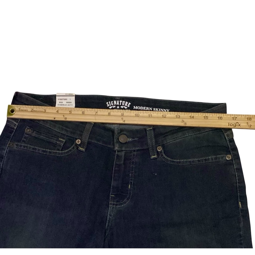 Signature by Levi Strauss Modern Skinny Jeans Women’s 12 Short Dark Wash Stretch - Picture 5 of 7